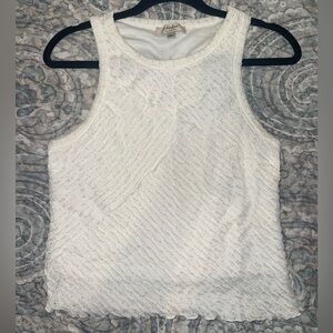 Chic White Textured Tank Top